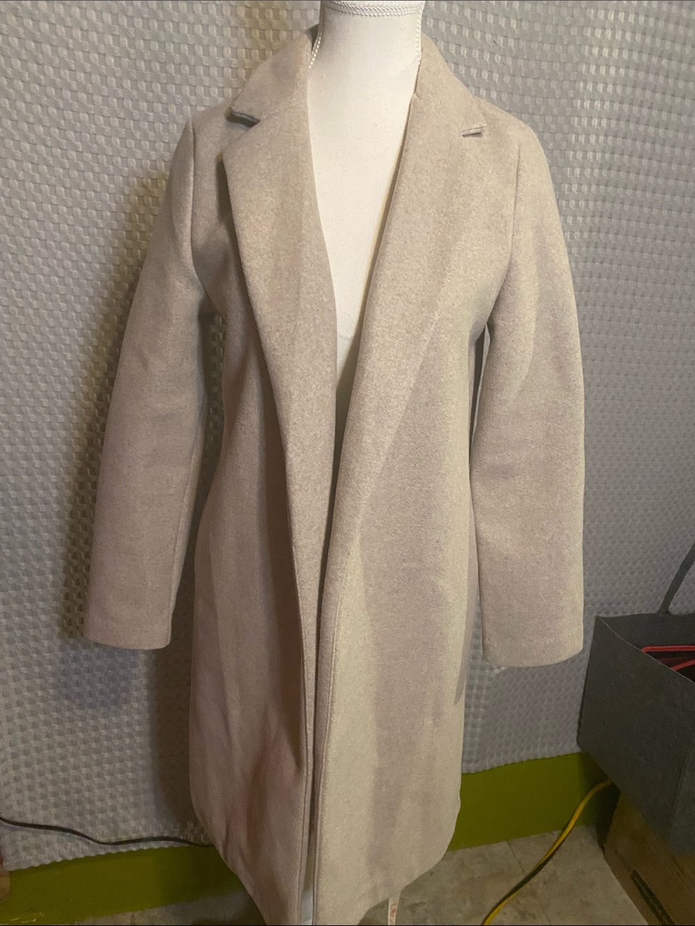 Zara Light Beige Open-Front Trench Coat
